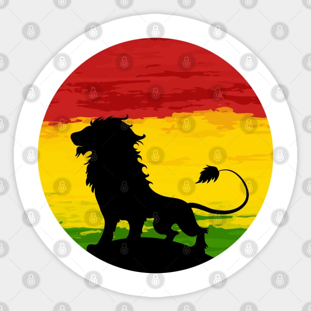 Rasta Lion Sticker by belhadj